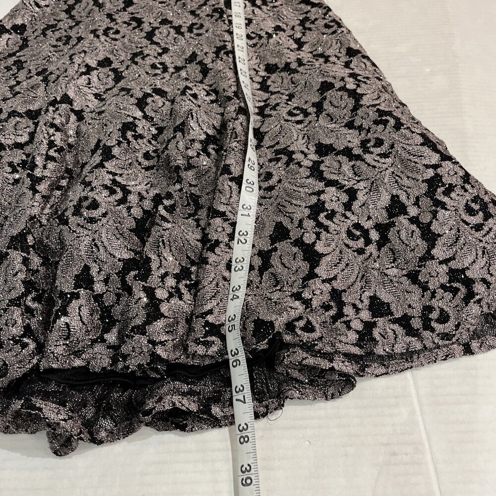 R & M Richard Dress Womens 12‎ Black Metallic Lace Aline Midi Strapless Event - Picture 5 of 12